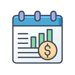 Poster - Calendar icon displaying financial growth analysis and planning concept