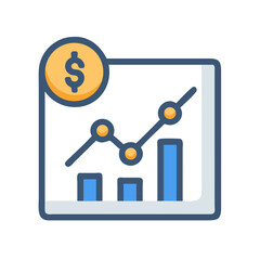 Poster - Financial growth chart with coin icon and upward trend