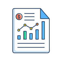 Poster - Financial report document showing business graph and currency symbol