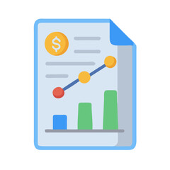 Poster - Financial Report Showing Growth on Paper Document Illustration
