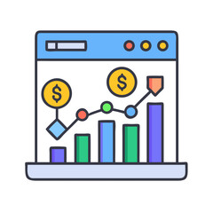 Poster - Financial chart showing growth on website interface concept
