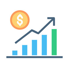 Poster - Financial growth chart showing increased profit and investment return