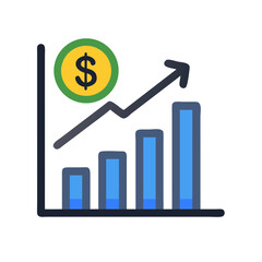 Poster - Financial growth chart illustration representing business success and profit