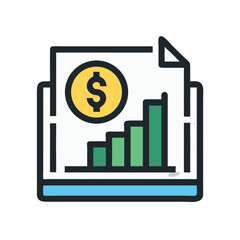 Poster - Financial Report with Ascending Graph and Gold Coin Symbol