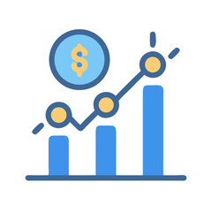 Poster - Upward financial trend showing revenue growth and money
