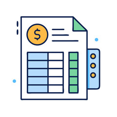 Poster - Financial document graphic representation of a financial statement icon