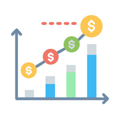 Poster - Financial growth chart showing ascending trend with dollar icons