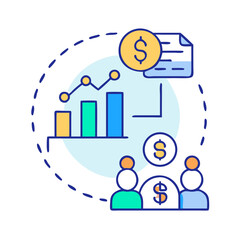 Poster - Financial growth strategy vector design shows positive business results