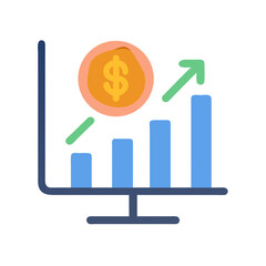 Poster - Stock chart showing financial growth with dollar coin icon