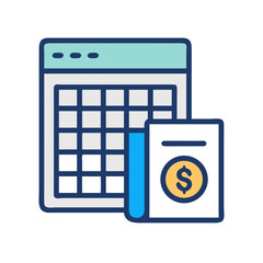 Poster - Calendar with dollar sign icon, business schedule concept