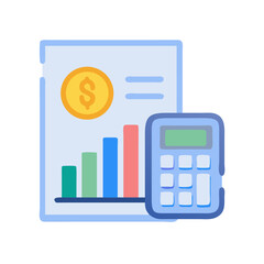 Poster - Financial report analysis with calculator for business decisions