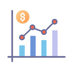 Poster - Colorful financial chart showing growth and monetary success