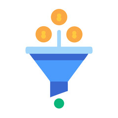 Poster - Flat vector design representing sales funnel and conversion process