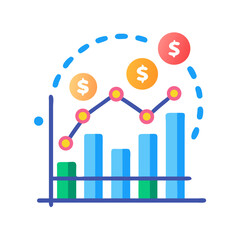 Poster - Bright and colorful business finance growth graph representation