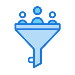 Poster - People filtering funnel concept image illustrating audience segmentation process