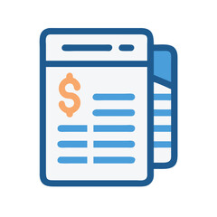 Poster - Financial Statement Icon with Dollar Sign and Bold Outline