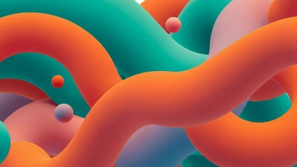 Poster - Colorful abstract 3d shapes create a vibrant background