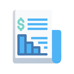 Poster - Financial Report Chart Icon showing decreasing trends in graph