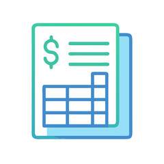 Poster - Financial report vector icon with green and blue colors
