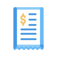 Poster - Minimalist receipt icon with dollar sign and itemized list
