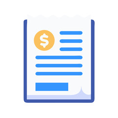 Poster - Digital receipt icon with dollar sign in flat style
