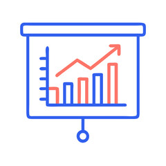 Poster - Stylized presentation chart with increasing trend data on White