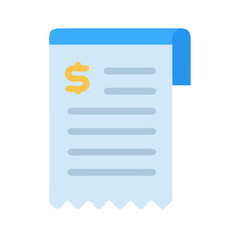 Poster - Flat Icon of a financial receipt with dollar sign