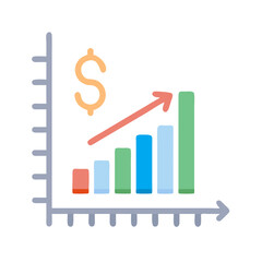 Poster - Financial growth chart with dollar sign icon presentation