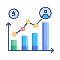 Poster - Financial growth data chart demonstrating business and personal success