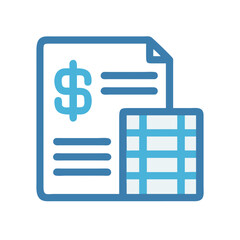 Poster - Financial report with dollar sign and data table