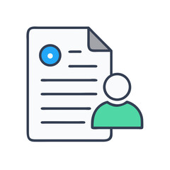Poster - Application and recruitment profile flat design icon concept