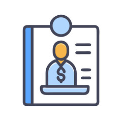 Poster - Illustration of a financial advisor identification badge icon