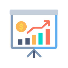 Poster - Flat design presentation board showing business growth and investment