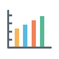 Poster - Colorful bar graph showcasing business growth on White Background