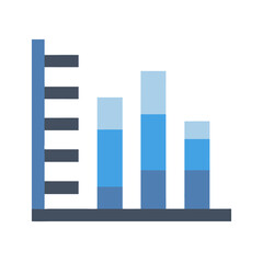 Poster - Simple stacked bar chart illustration in shades of blue