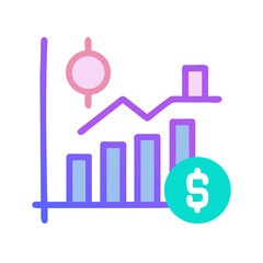 Poster - Stylized graph with dollar sign showing positive financial trend