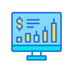 Poster - Financial chart on computer screen illustrating market analysis