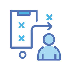 Poster - Business strategy icon showing planning and leadership direction