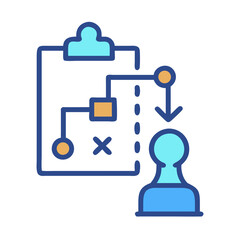 Poster - Strategic planning process illustrated with flowchart and pawn symbol