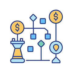 Poster - Money Flowchart for Business Strategy with Financial Investment