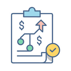Poster - Financial planning clipboard showing growth, approval and business strategy