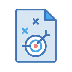 Poster - Simple target strategy plan document on a sheet icon