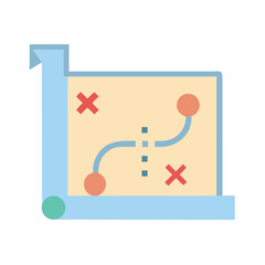 Poster - Flat design strategy planning with paths and success factors
