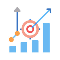 Poster - Business growth chart with target on White Background graphic