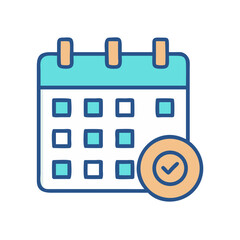 Poster - Calendar icon with checkmark shows task deadline completion