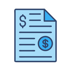 Poster - Simple vector illustration of financial document with dollar sign