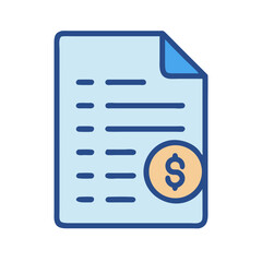 Poster - Financial document with coin icon displaying monetary value