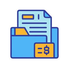 Poster - Financial document organization in a file folder illustration