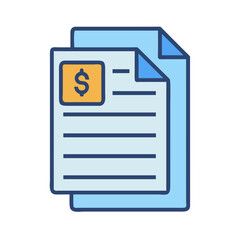 Poster - Financial document icon representing accounting and money management concepts