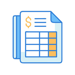 Poster - Financial report with spreadsheet and dollar sign icon illustration